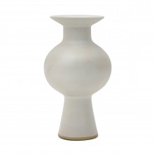 Shaped Off White Stoneware Vase