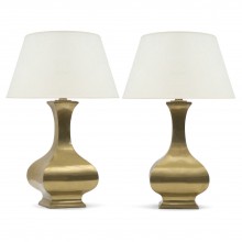 Pair of Shaped Bronze Table Lamps