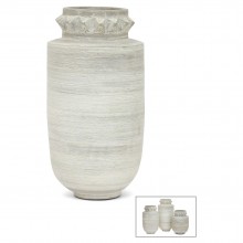 Shaped Light Gray Stoneware Vase
