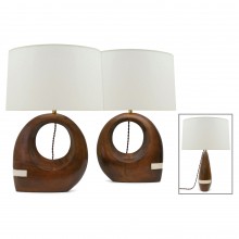 Pair of Italian Wood Lamps