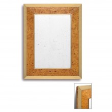 Burled Wood and Brass Mirror