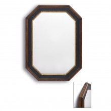 Octagonal Wood Framed Mirror