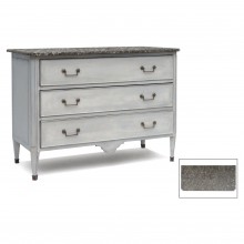 Three Drawer Gray Painted Commode