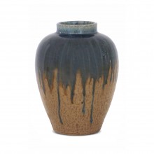 Handmade Blue/Beige Drip Vase
