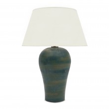 Large Green and Blue Ceramic Table Lamp