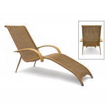 Woven Wicker Chaise Lounge