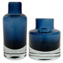 Dark Blue Glass Bottle Vases