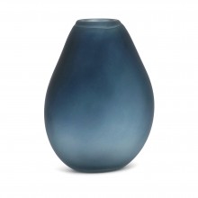 Dark Blue Matte Glass Vase