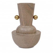 Soapstone and Brass Vase