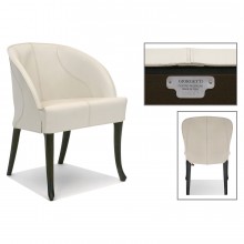 White Leather Giorgetti Side Chair