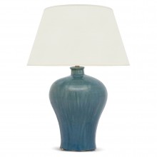 Shaped Blue Glazed Table Lamp