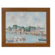 Oil Painting of French Harbor