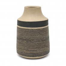 Black and Beige Stoneware Vase