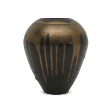 Shaped Black and Bronze Vase