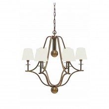 Brass Chandelier with Large Ball Finials