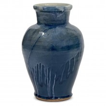 Blue Drip Glazed Studio Art Vase