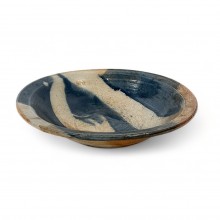 Blue and Beige Ceramic Bowl