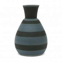 Blue and Black Stoneware Vase