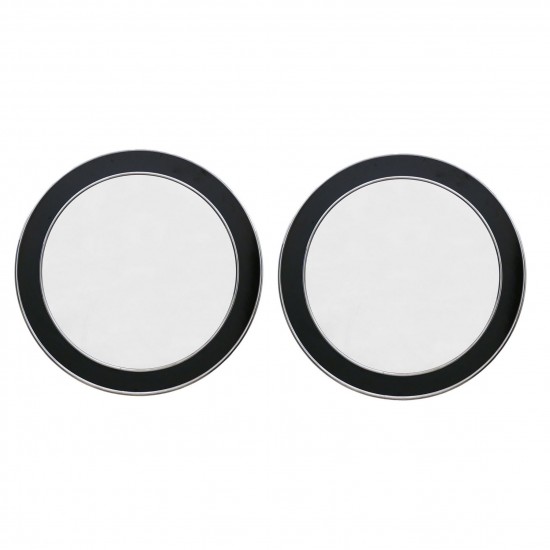 Pair of Circular Black and Chrome Wall Mirrors