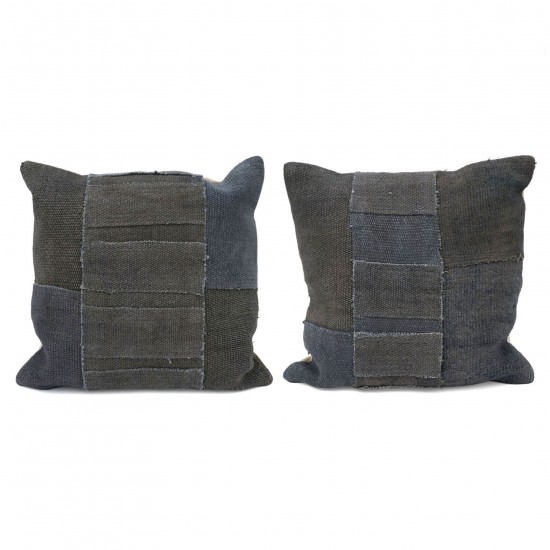Navy Antique Kilim Cushions - 19” Square