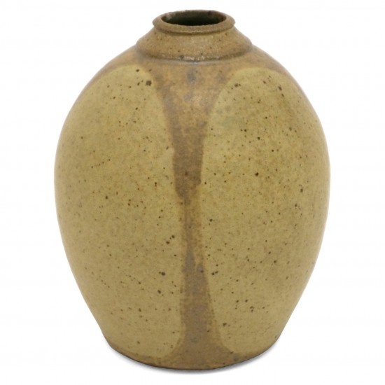 Mid Century Beige Pottery Vase