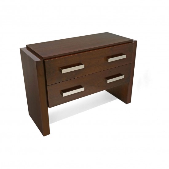 Limited Edition Walnut Two Drawer Night Stand