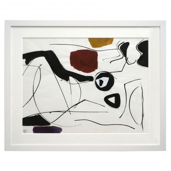 Abstract Watercolor Nude on Paper by Jacques Nestle