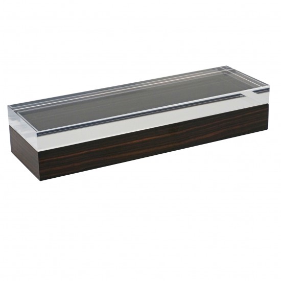 Long Macassar Ebony Box with Lucite Top