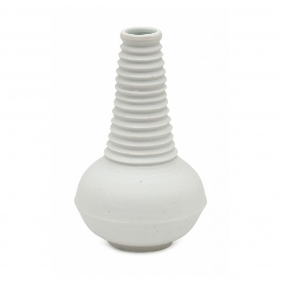 White Porcelain Vase with Ringed Neck