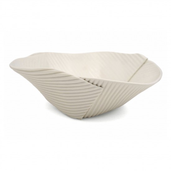 Hand Built Corregated Porcelain Bowl