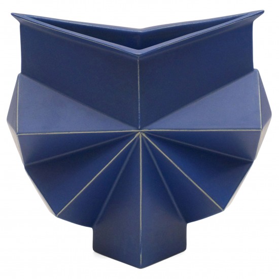 Blue Geometric Vase by Jan van der Vaart