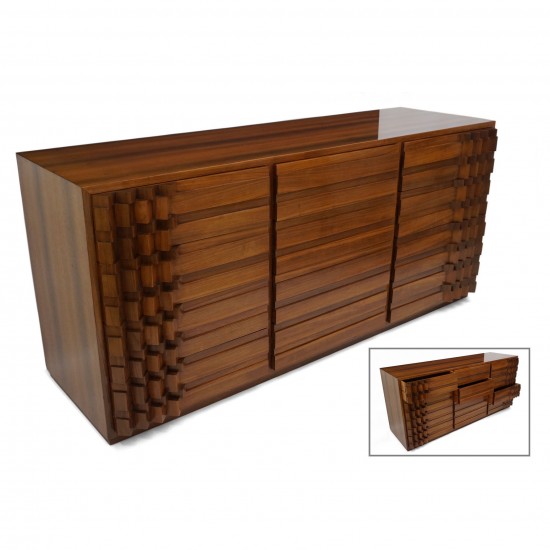 Italian Rosewood Commode in Brutalist Style