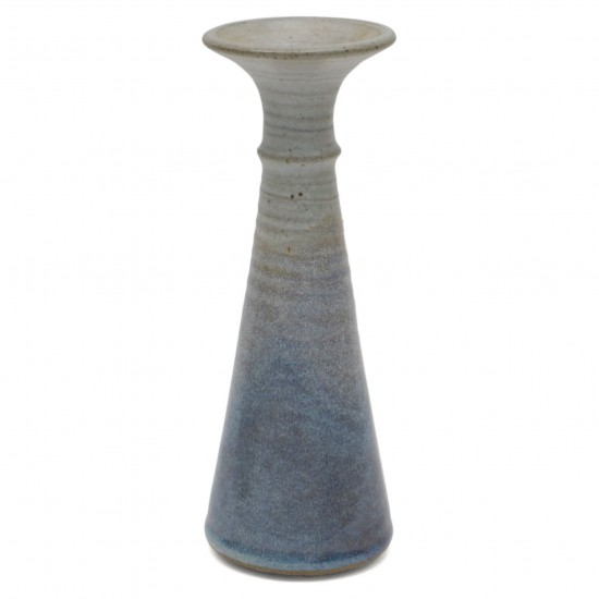Gray and Blue  Stoneware Studio Art Vase