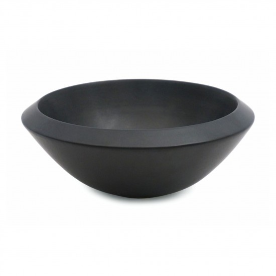 Matte Black Ceramic Bowl with Wide Rim
