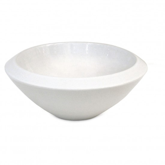 White Ceramic Bowl with Wide Rim