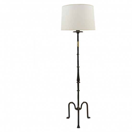 Iron Standing Lamp with Brass Details