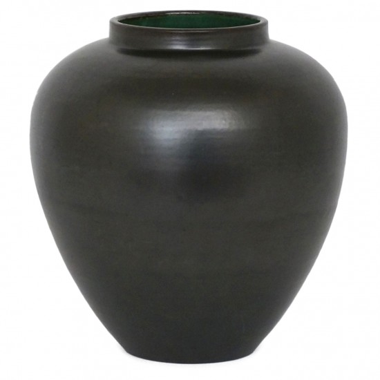 Dutch Stoneware Black Metallic Glazed Vase