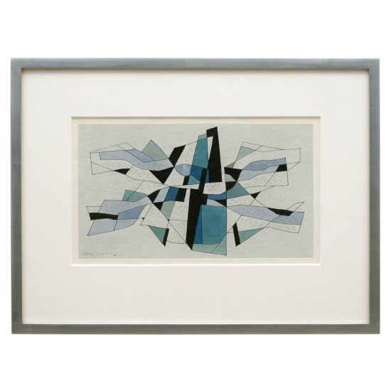 Hand Colored Abstract Engraving by J. Morin