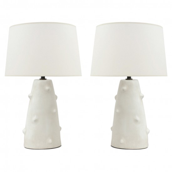 Pair of Conical Ceramic Table Lamps