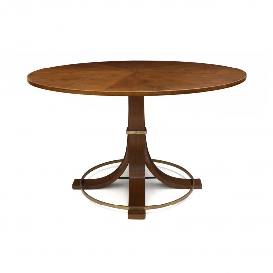 Circular Oak Table with Flared Legs