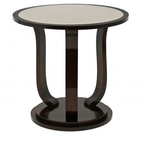 Circular Walnut Art Deco Side Table