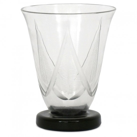 Etched Glass Art Deco Vase by Sevres