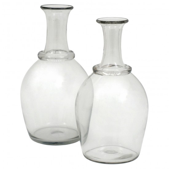 Set of Two Glass French Cider Bottles