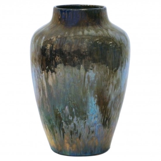 Large French Iridescent Drip Glazed Vase