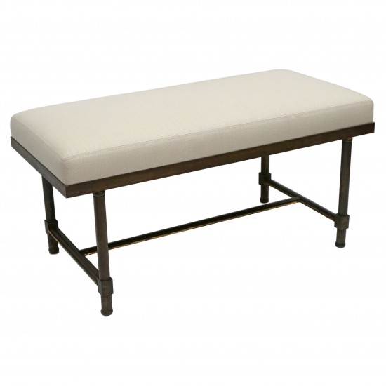 Iron Bench with Linen Seat