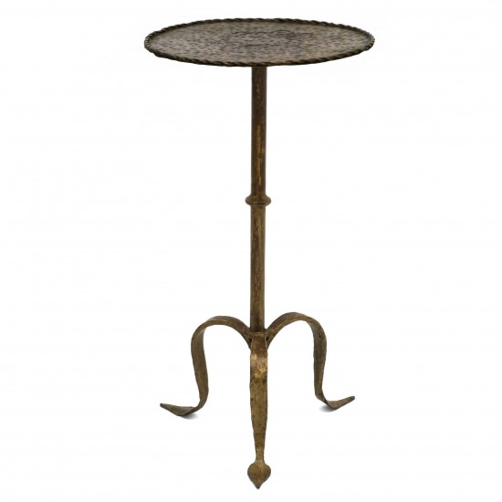 Iron Table with Hammered Top