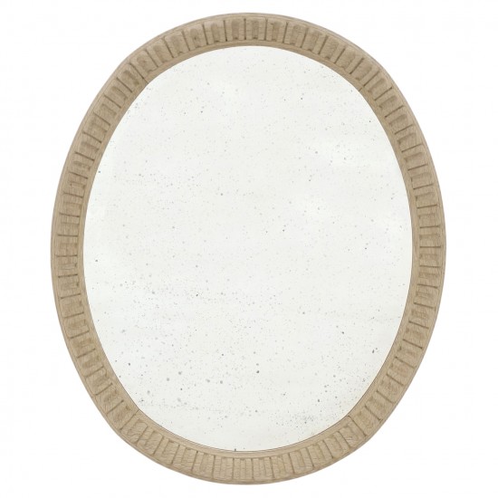 Oval Carved Oak Mirror