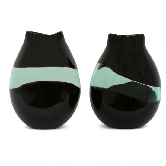Pair of Murano Glass Vases, Signed Salviati