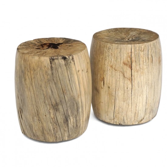 Circular Wood Stool or Side Table