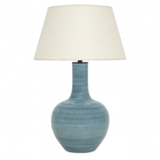 Light Blue Striae Ceramic Lamp